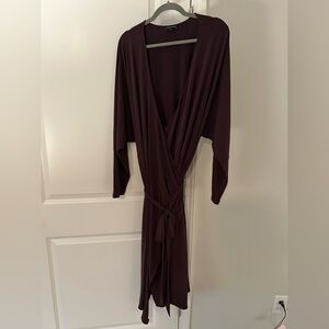 Universal Standard Plum Wrap Dolman Sleeve Dress